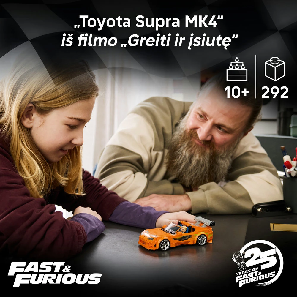 LEGO® Speed Champions Greiti ir įsiutę Toyota Supra MK4 77260