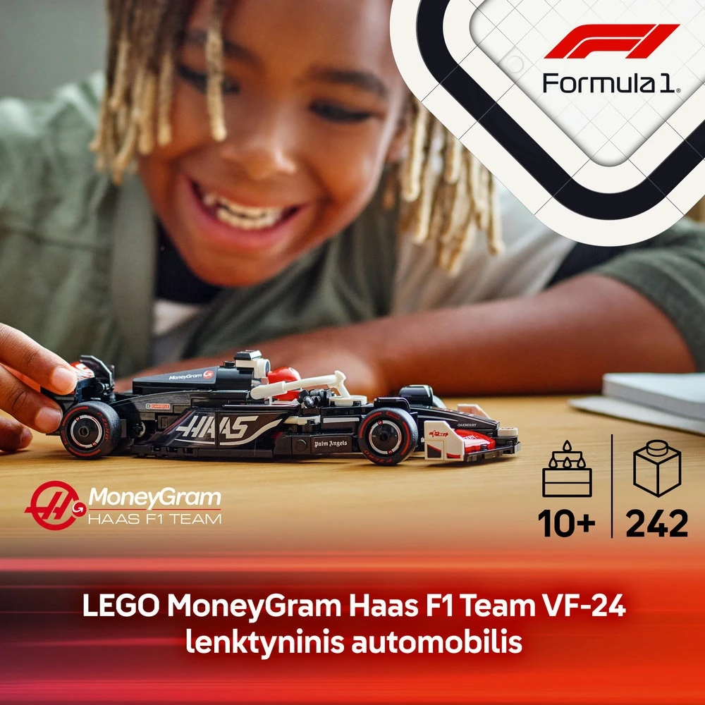 LEGO® Speed Champions Lenktyninis automobilis MoneyGram Haas F1® Team VF-24 (77250)