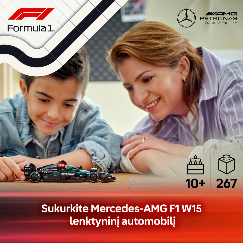 LEGO® Speed Champions Lenktyninis automobilis Mercedes-AMG F1® W15 (77244)