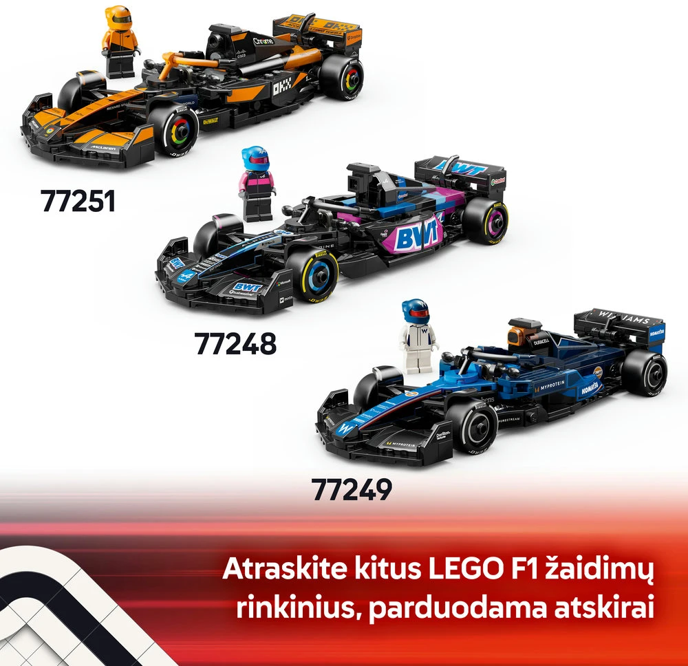 LEGO® Speed Champions Lenktyninis automobilis MoneyGram Haas F1® Team VF-24 (77250)