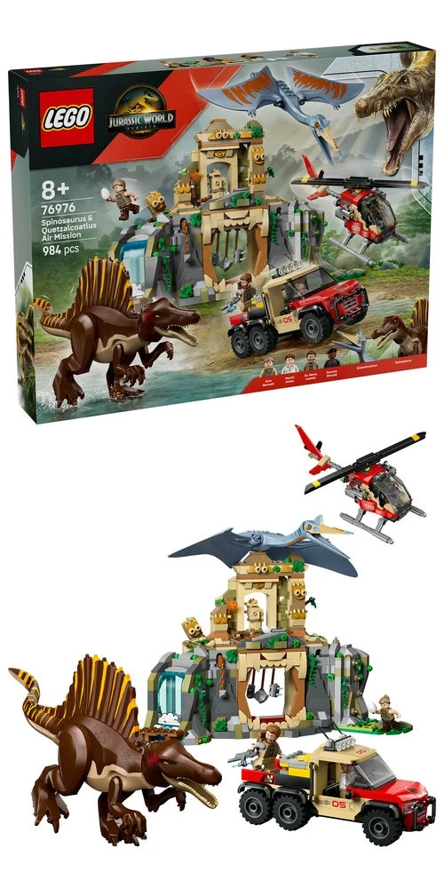 LEGO® Jurassic World Spinozauras, kecalkoatlis ir oro misija