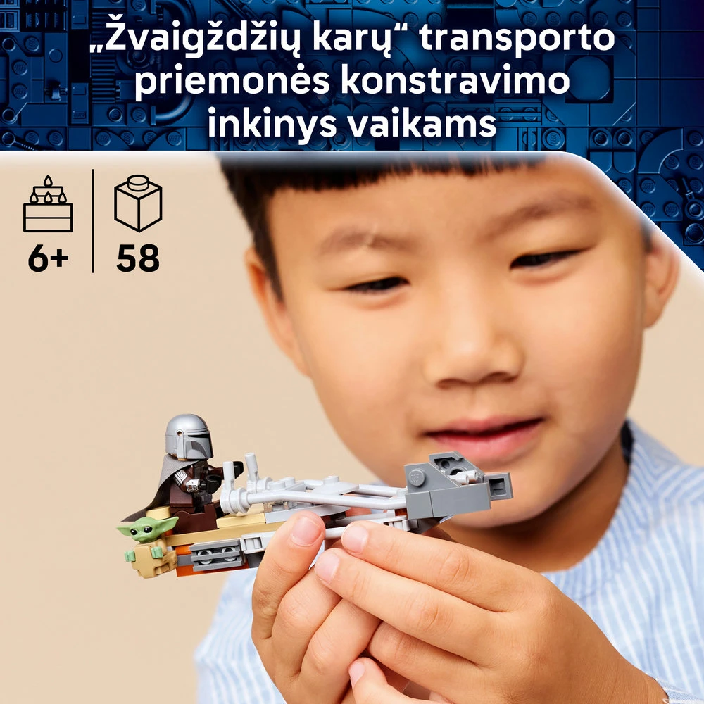 LEGO® Star Wars™ Mandaloriečio ir Grogu greitaeigis motociklas 75436