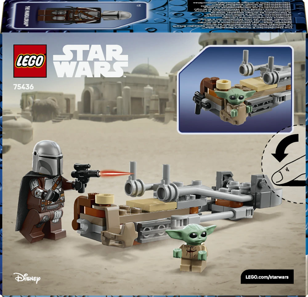 LEGO® Star Wars™ Mandaloriečio ir Grogu greitaeigis motociklas 75436