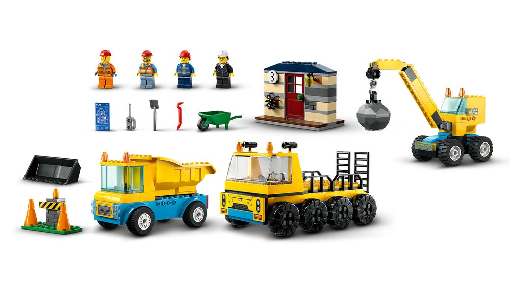 LEGO® City Statybiniai sunkvežimiai ir kranas su griaunamuoju rutuliu (60391) 60391