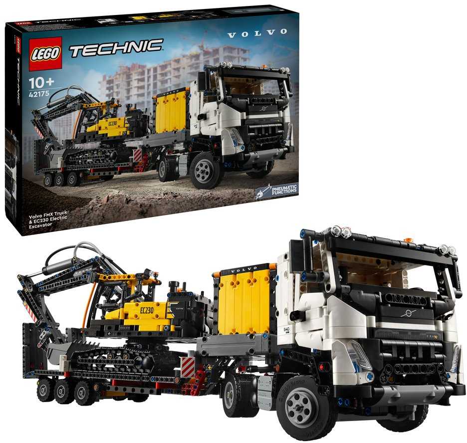 LEGO® Technic Sunkvežimis Volvo FMX ir elektrinis ekskavatorius Volvo EC230 (42175)