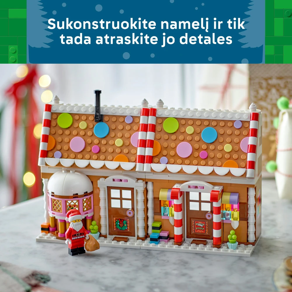 LEGO® šventinis meduolinis namelis, kalėdinis žaislas vaikams 40809