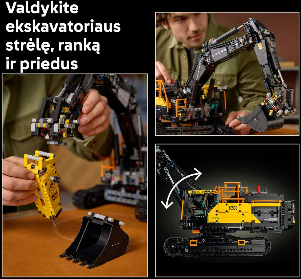 LEGO Technic Ekskavatorius Volvo EC500 Hybrid 42215