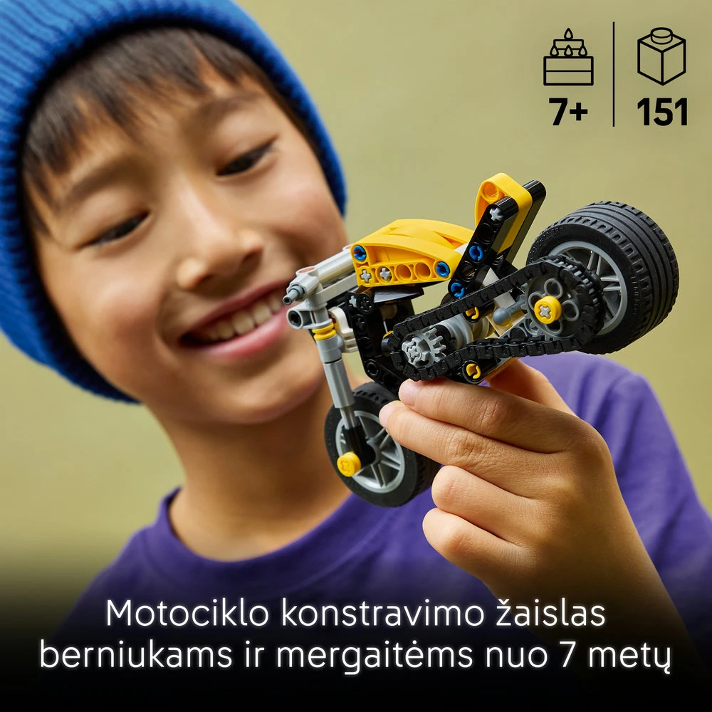 LEGO®Technic Geltonas motociklas, 42225