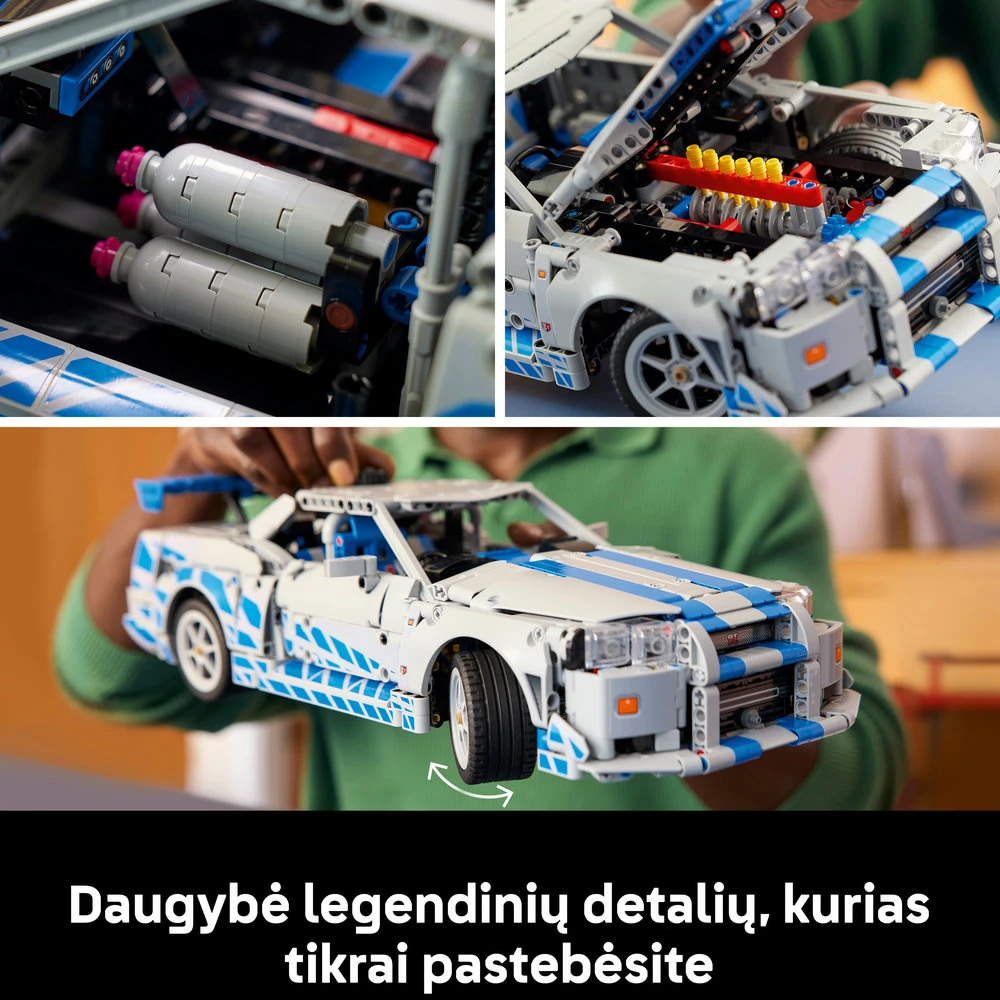 LEGO® Technic „Greiti ir įsiutę 2“ Nissan Skyline GT-R (R34) automobilis (42210)