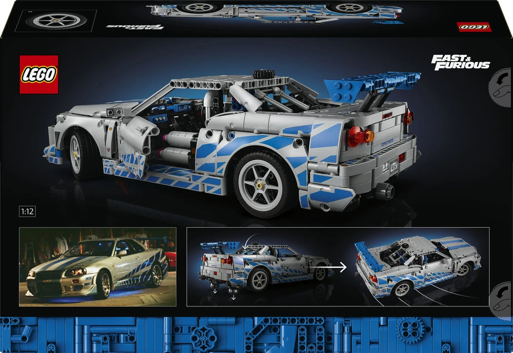 LEGO® Technic „Greiti ir įsiutę 2“ Nissan Skyline GT-R (R34) automobilis (42210)