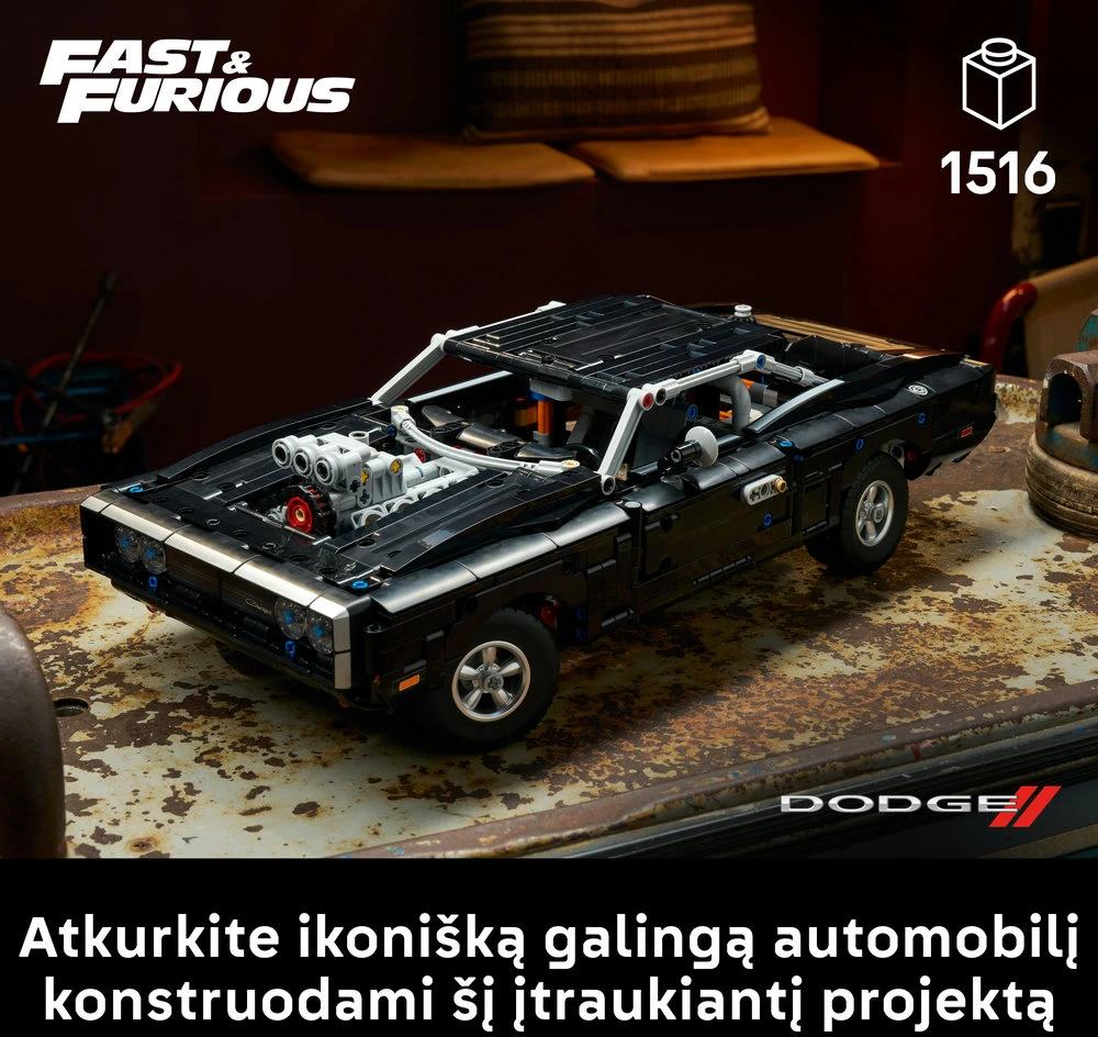 LEGO® Technic „Greiti ir įsiutę“ automobilis „Dodge Charger R/T“ 42231