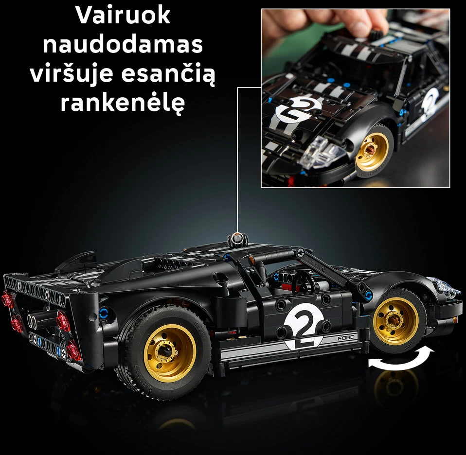 LEGO® Technic Lenktyninis automobilis 1966 Ford GT40 MKII 42223