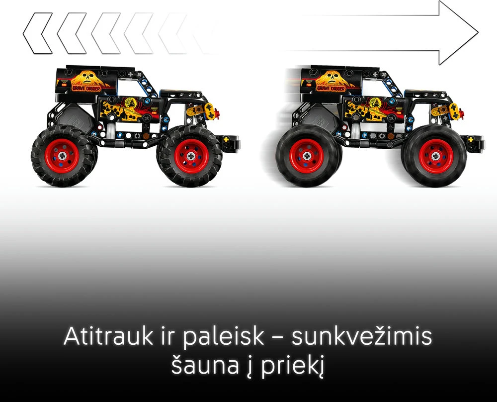 LEGO® Technic Monster Jam™ Grave Digger™ „Ugnis ir ledas“ 42219