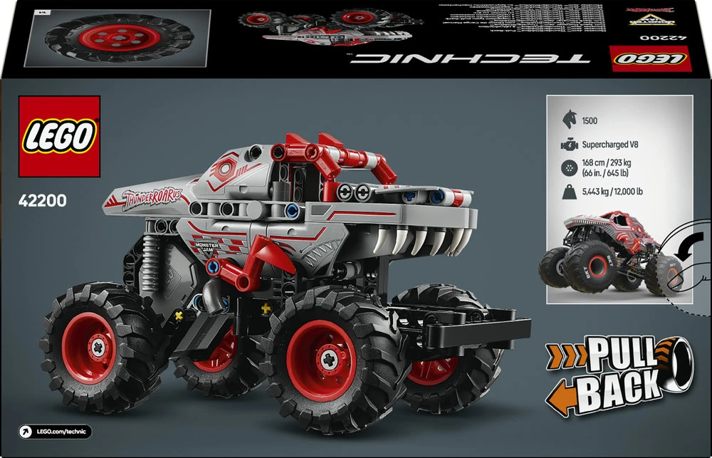 LEGO® Technic Monster Jam™ ThunderROARus™ su spyruokliniu mechanizmu (42200)