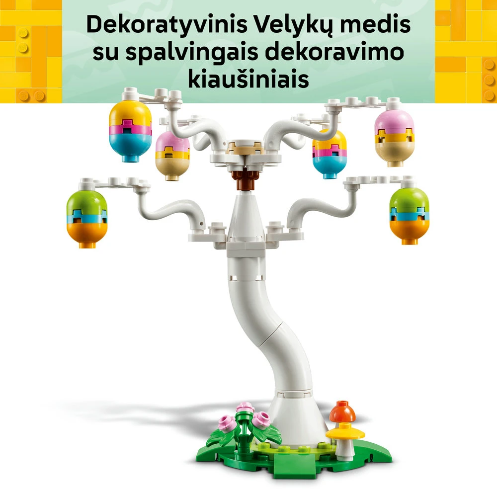 LEGO® Velykų kiškio ir viščiuko margučių medžioklė Žaisliniai gyvūnai Konstravimo rinkinys 40808