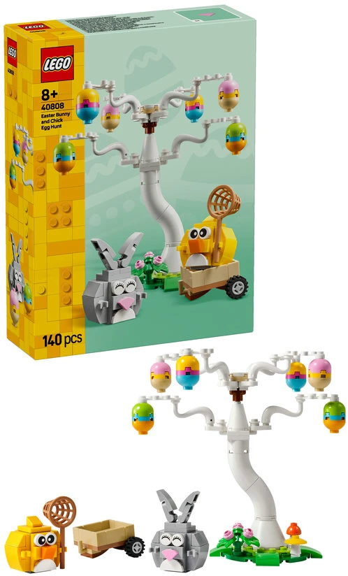 LEGO® Velykų kiškio ir viščiuko margučių medžioklė Žaisliniai gyvūnai Konstravimo rinkinys 40808