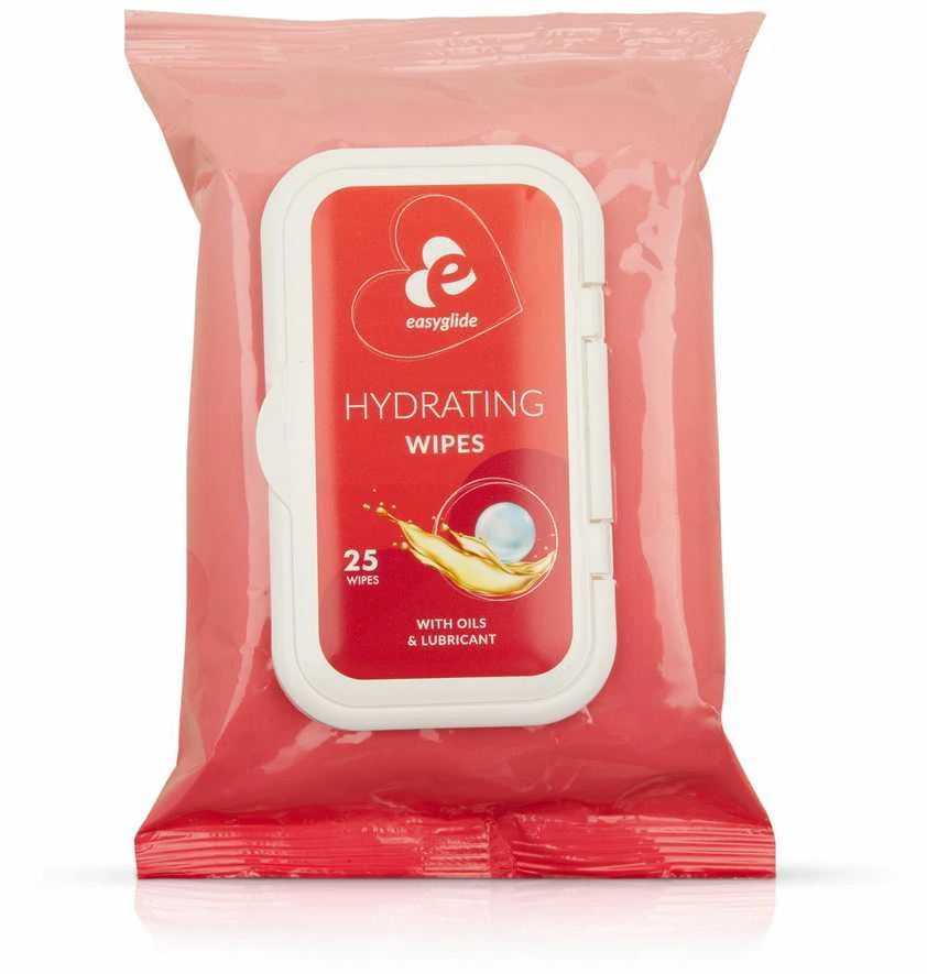 „EasyGlide“ drėkinamosios servetėlės su lubrikantu ir aliejais, 25 vnt.