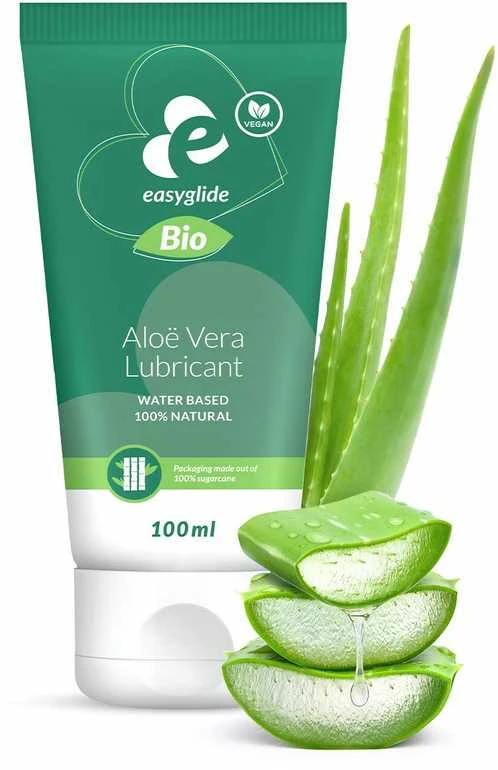 Aloe EasyGlide - biologiškai ir natūraliai drėkinamasis vandens pagrindo lubrikantas su alaviju, 100 ml