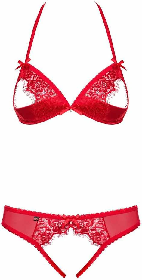 Obsessive - 870-SEC-3 2 pcs set L/XL seksualus liemenėlės ir kelnaičių komplektas