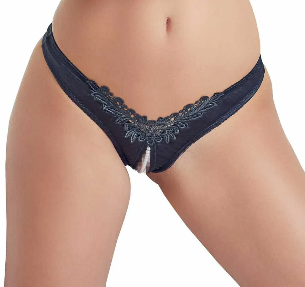 Cottelli G-String Pearls juodas M