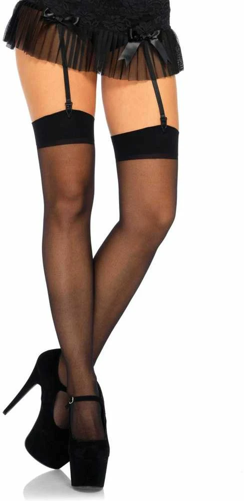 Leg Avenue Apatiniai drabužiai-PLUS SIZE SHEER STOCKINGS PLUS SI