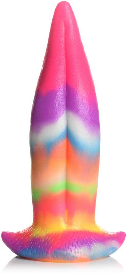 XR Brands Unicorn Tongue Silicone Glow Rainbow 18cm Intimate Device