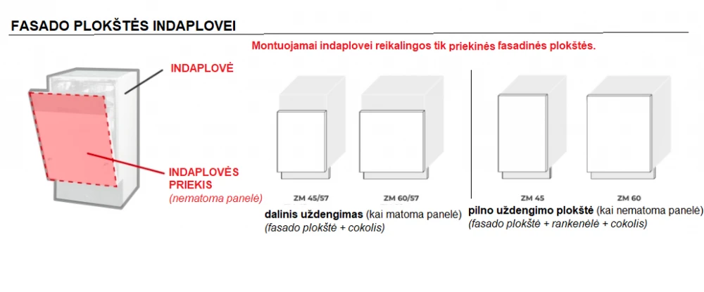 Extom Durelės imontuojamai indaplovei Sidabrinis ZM/60