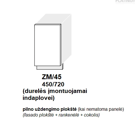 Extom Įmontuojamos durelės indaplovei INSOLITO ZM 45