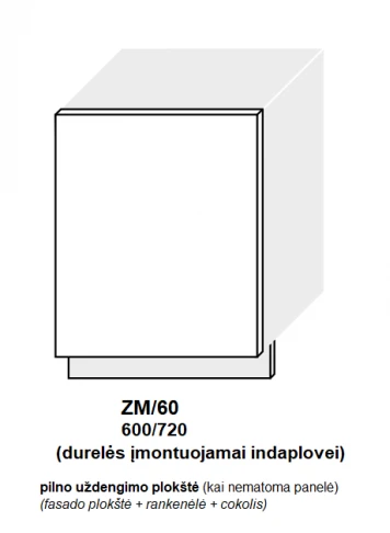 Extom Įmontuojamos durelės indaplovei INSOLITO ZM 60