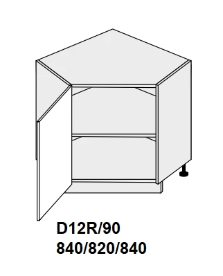 Extom Kampinė pastatoma spintelė Sidabrinis D12R 90