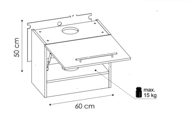 Extom Pakabinama spintelė gartraukiui INSOLITO W8 60
