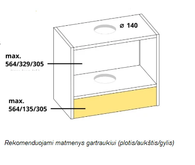 Extom Pakabinama spintelė gartraukiui INSOLITO W8 60
