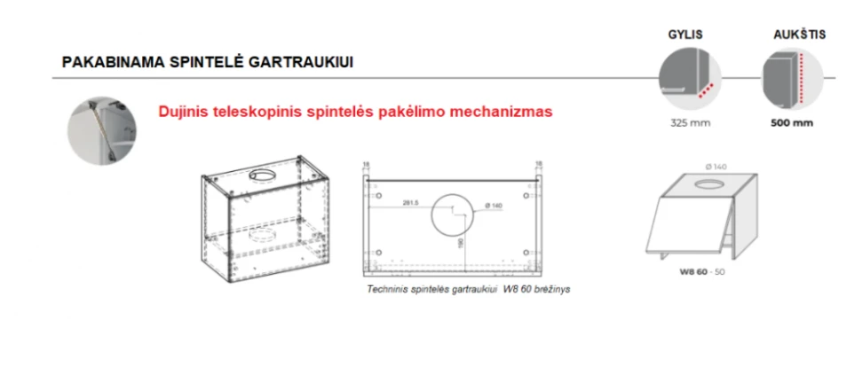 Extom Pakabinama spintelė gartraukiui INSOLITO W8 60