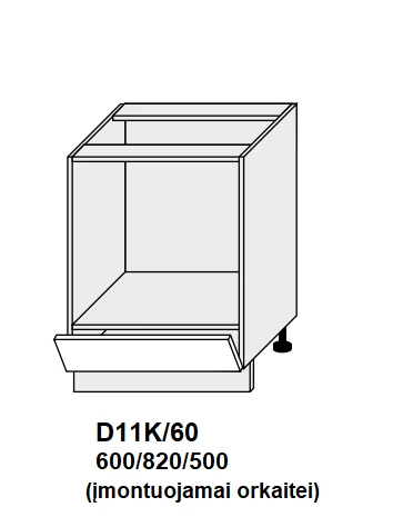 Extom Pastatoma spintelė orkaitei Sidabrinis D11K/60