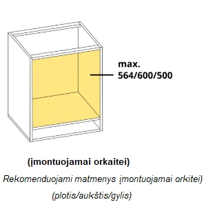 Extom Pastatoma spintelė orkaitei Sidabrinis D11K/60