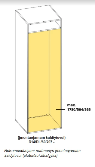 Extom Pastatoma spintelė šaltyvuvui Sidabrinis D14/DL/60/207
