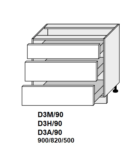 Extom Pastatoma spintelė su stalčiais Sidabrinis D3 90