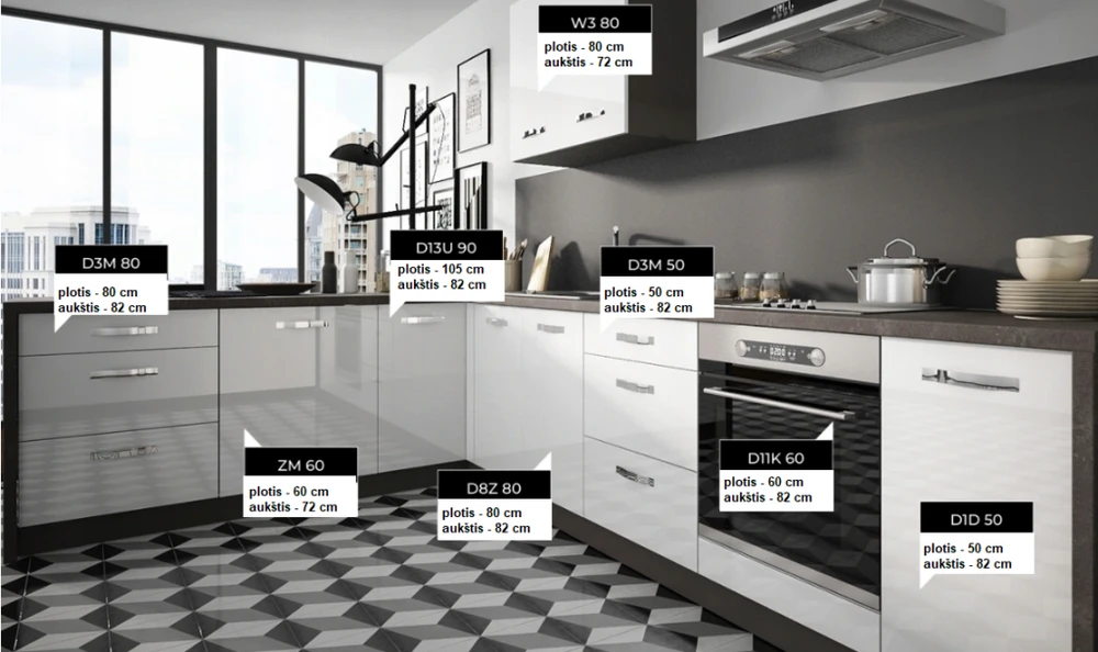 Extom Virtuvinis kampinis komplektas ESSEN 245x240 cm