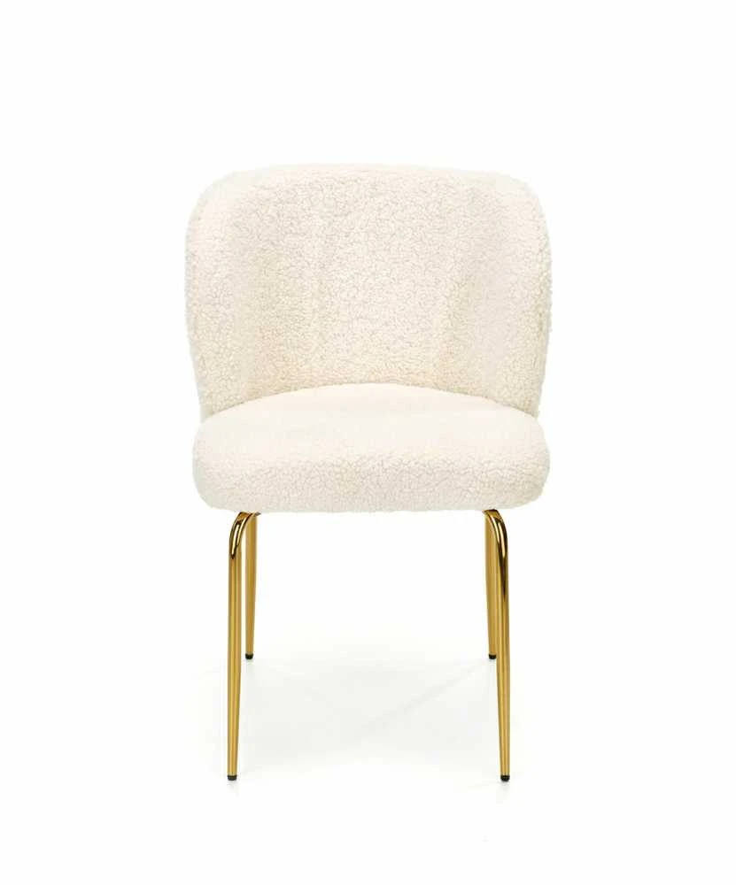 Halmar Kėdė apmušta boucle audiniu, metalo kremu, auksu K474 Glamour