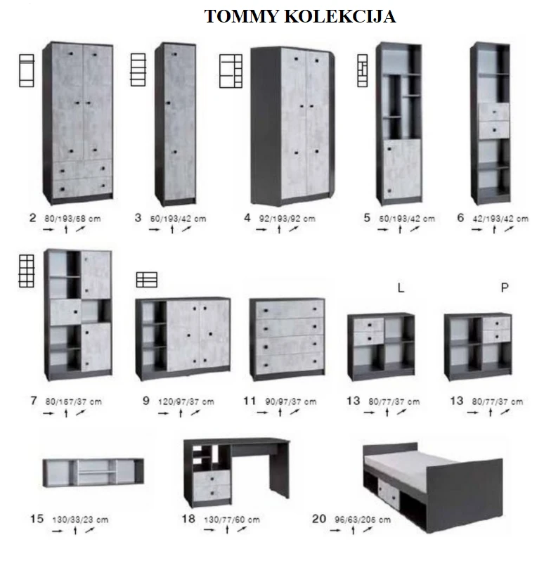 Jurek TOMMY kampinė spinta 4