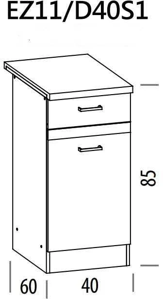 Liveo Pastatoma spintelė ELIZA EZ11/D40S1 LP 40S1 venge