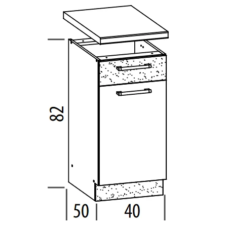 Liveo Pastatoma spintelė MODENA MD13/D40S1