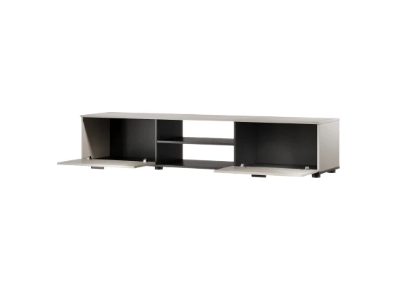 TV staliukas Cama Meble RTV spintelė SOHO 180 juoda/balta blizgi
