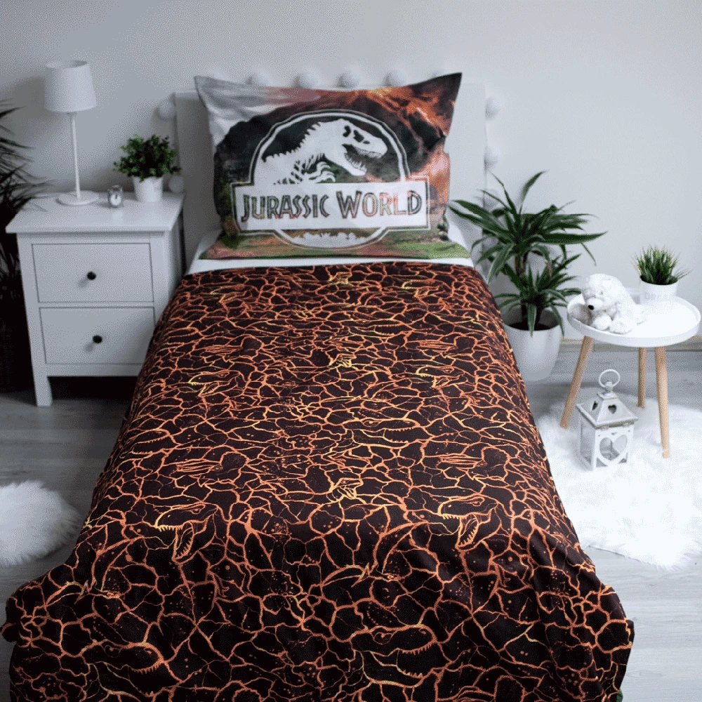 Patalynė bawełniana 140x200 Park Jurajski dinozaury wulkan 5994 Jurassic Park