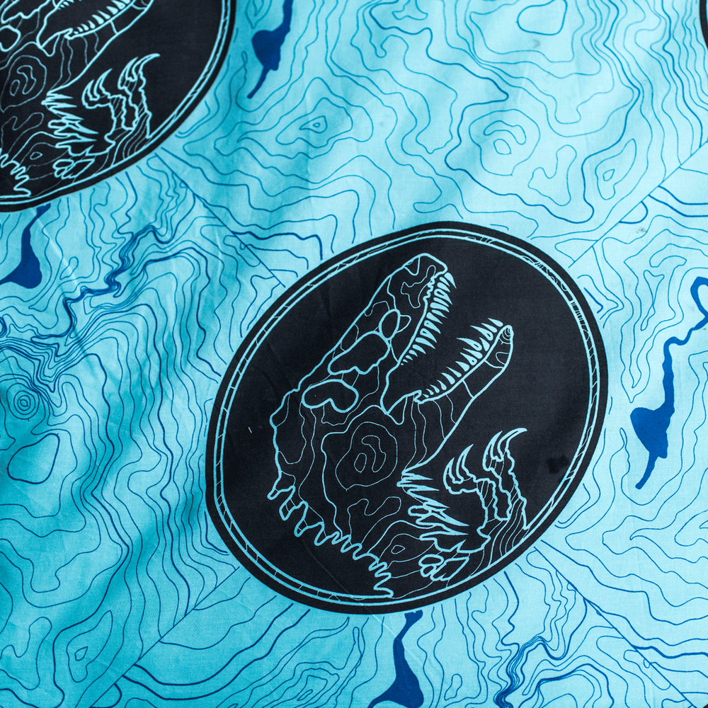 Patalynė świecąca w ciemności 140x200 Dinozaur Jurassic World bawełniana poszewka 70x90