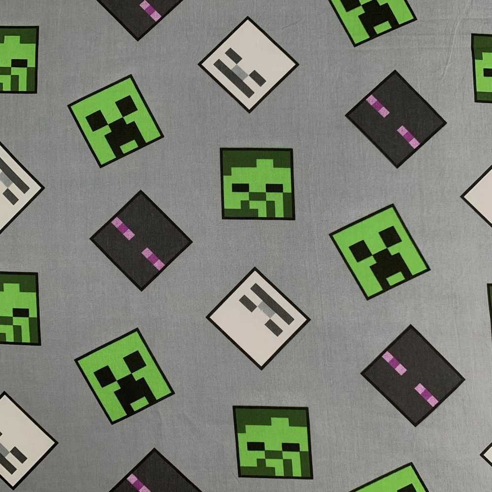Patalynė świecąca w ciemności 140x200 Minecraft 3562 Hostile Mobs bawełniana poszewka 70x90 JF 02