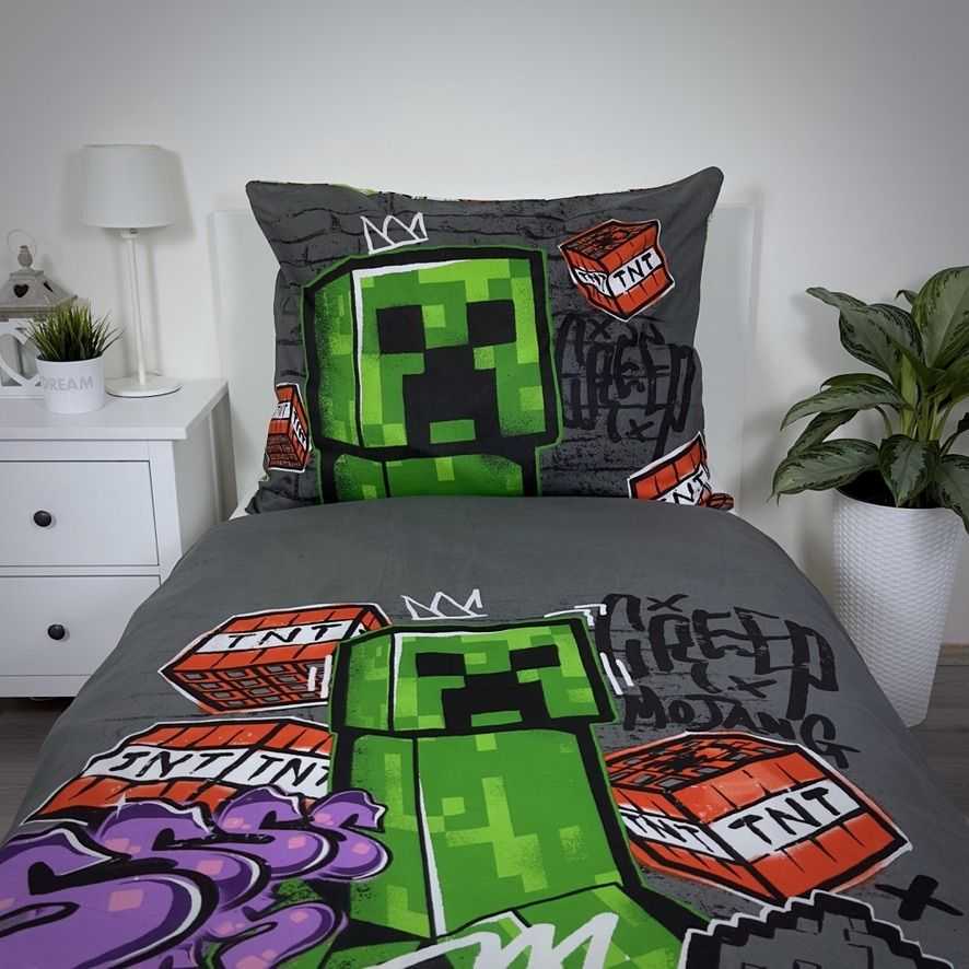 Patalynė bawełniana 140x200 Minecraft 1926 Metro Art. poszewka 70x90 JF 02