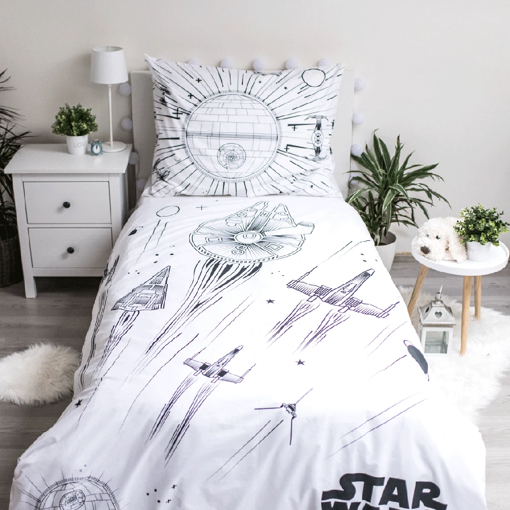 Patalynė świecąca w ciemności 140x200 Star Wars Gwiezdne Wojny 1629 bawełniana poszewka 70x90