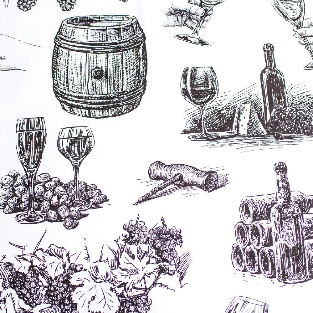 Patalynė bawełniana 140x200 Wino kieliszki poszewka 70x90