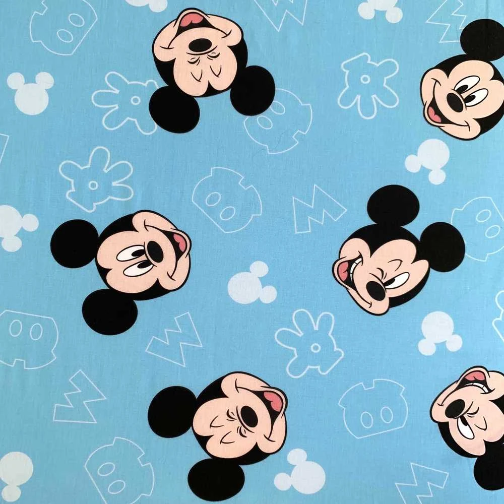 Blue Mickey "Mėlyna 02" Vaikiška paklodė su guma, 90x200+25 cm